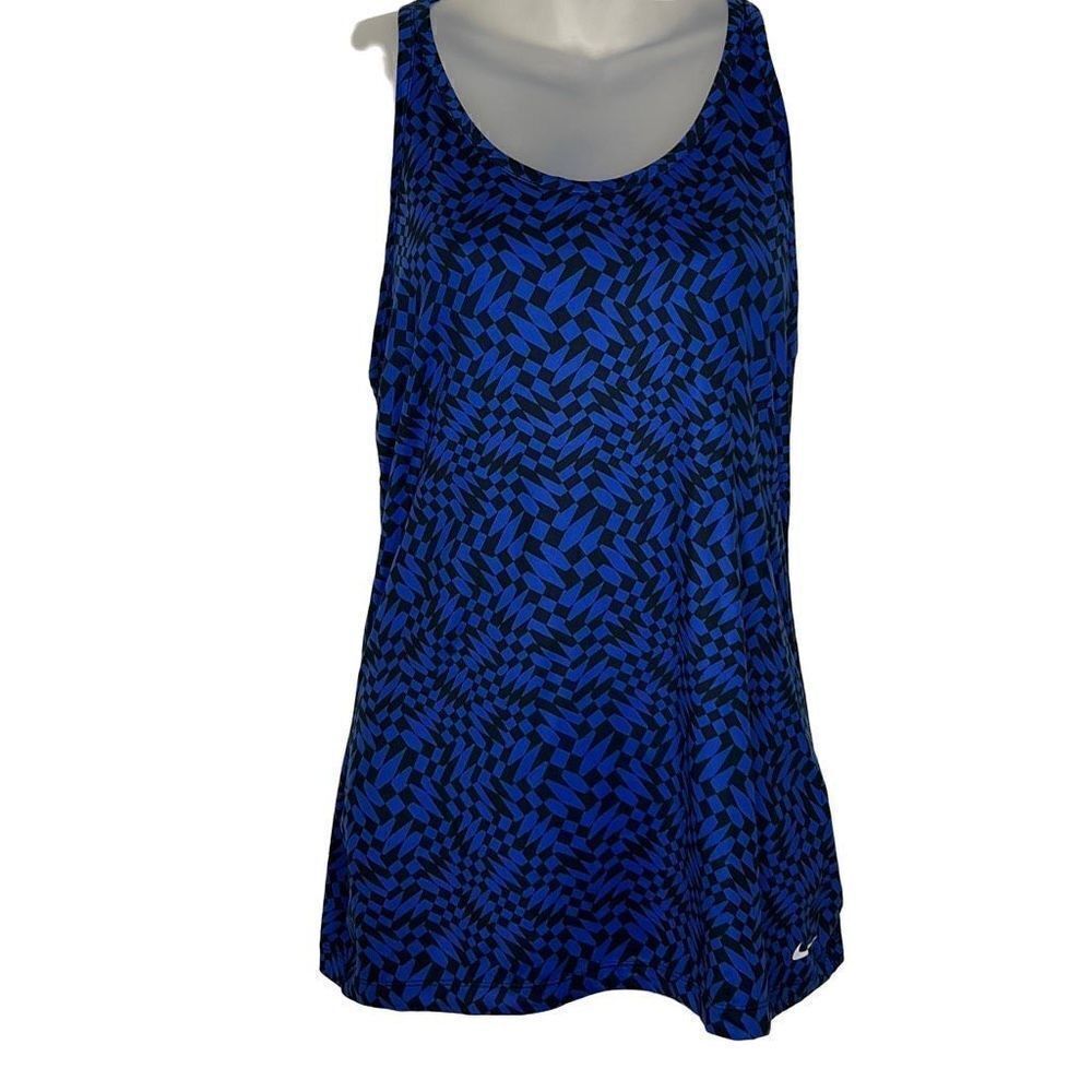 Nike Womens Dri-Fit Racerback Activewear Tank Top
Blue Black Geo SOFT Small‎